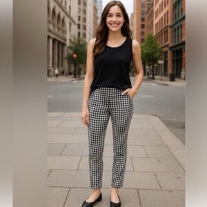 John Paul Richard Women’s Checkered Lounge Casual Pants with Pockets